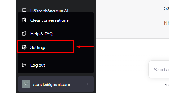 Đăng nhập vào tài khoản và chọn Cài đặt