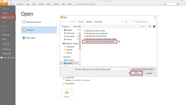 Mở tài liệu PDF cần thêm chữ ký bằng Foxit Reader