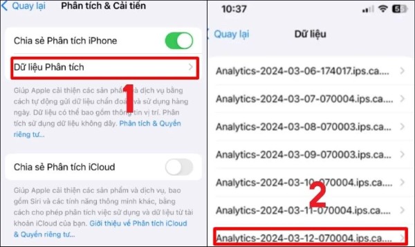 Chọn chia sẻ tệp Analytics với PowerUtil