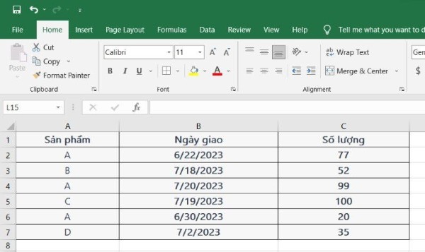 Tính tổng sản phẩm được giao trong 7 ngày gần nhất