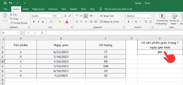 Kết quả sau khi tính thành công