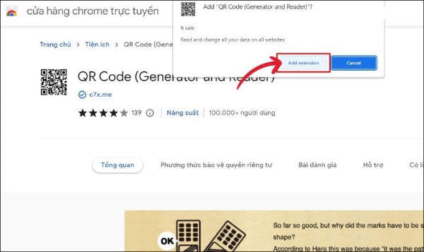 Chọn Thêm tiện ích