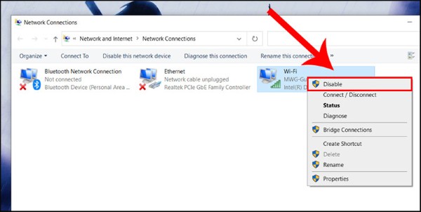 Chọn Disable rồi nhấn Enable lại