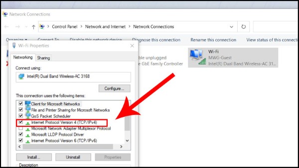 Chọn Internet Protocol Version 4 (TCP/IPv4)