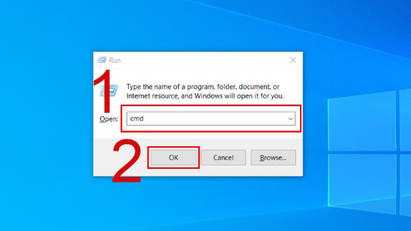 Gõ cmd và nhấn Enter