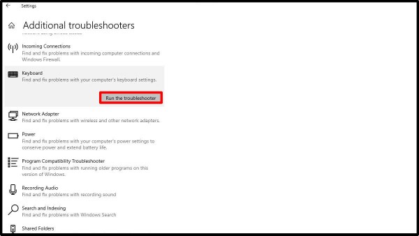 Chọn Run the troubleshooter