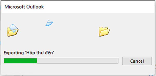 Đợi quá trình xuất dữ liệu hoàn tất