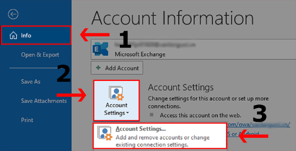 Chọn Account Settings → Account Settings