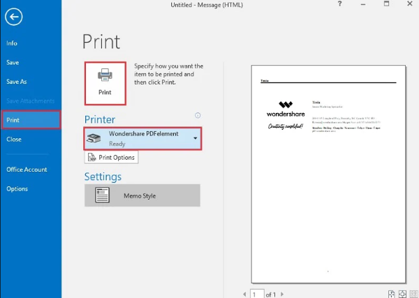 Chọn máy in là Microsoft Print to PDF