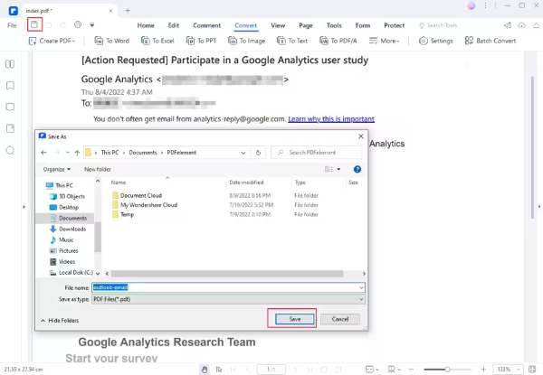 Dùng lệnh In (Print) và chọn Save as PDF