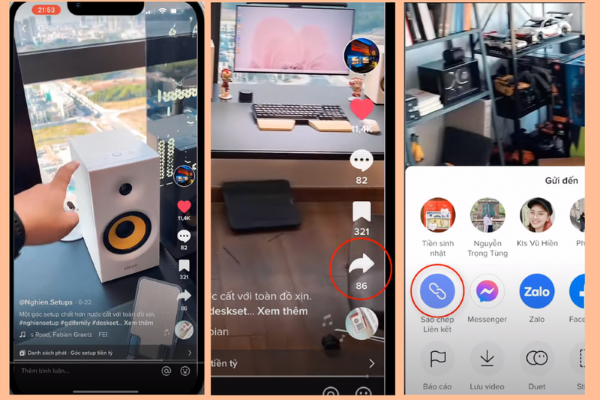 Chọn vào “Sao chép liên kết”