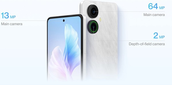 Meizu Note 21 Pro trang bị cụm camera kép ở mặt sau 64MP và 2MP