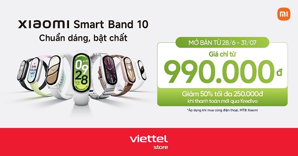 Hotsale mở bán Xiaomi Smart Band 10 giá chỉ từ 990.000đ