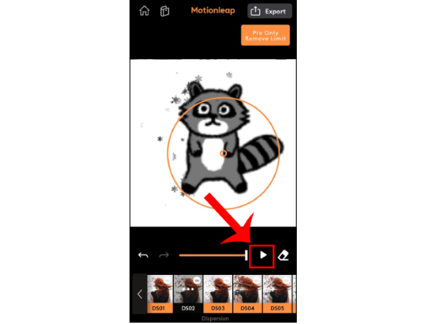 Nhấn vào nút phát hình tam giác để xem trước kết quả