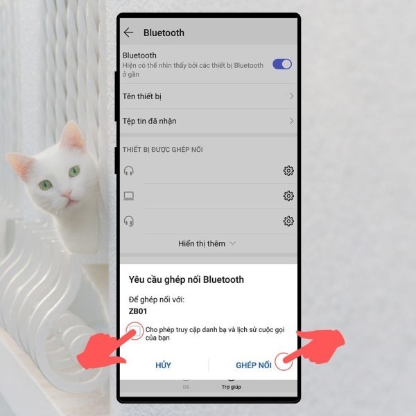 Nhấn vào thông báo xác nhận kết nối thành công