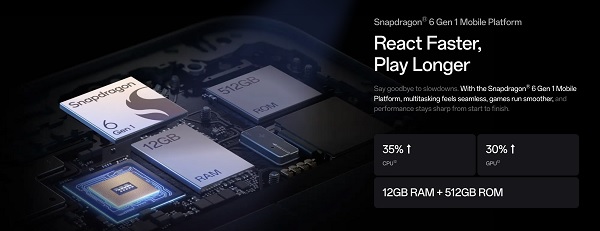 Máy được trang bị vi xử lý Snapdragon 6 Gen 1