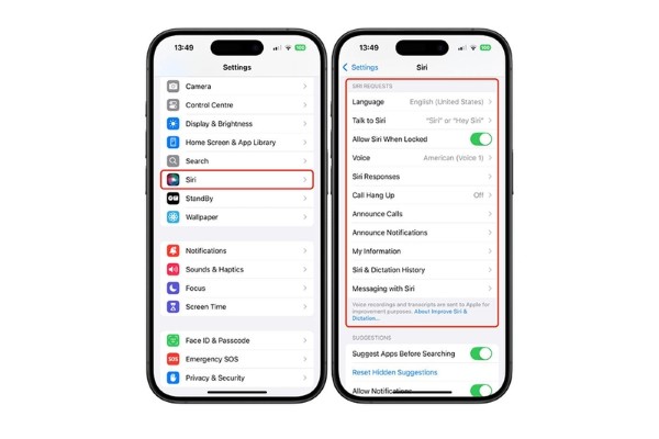 Mở Cài đặt → Siri & Tìm kiếm