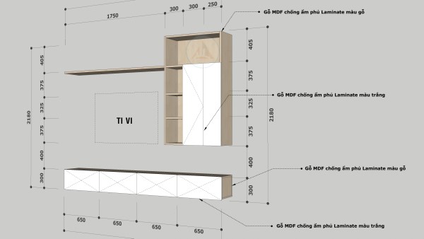 Mở menu Tools > Dimensions, chọn hai điểm cần đo 