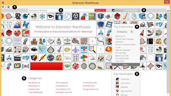 SketchUp tích hợp hệ tọa độ ba chiều cùng loạt công cụ vẽ 
