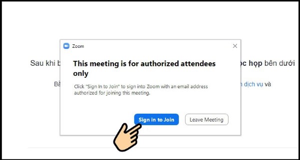 Chọn đăng nhập tài khoản Zoom