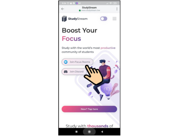 Nhấn Join Focus Rooms để bắt đầu