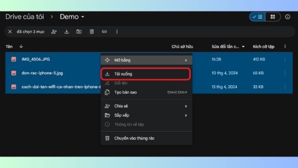 Nhấn chọn “Tải xuống” 