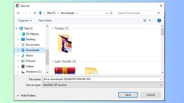 Chọn vị trí lưu và nhấn Save