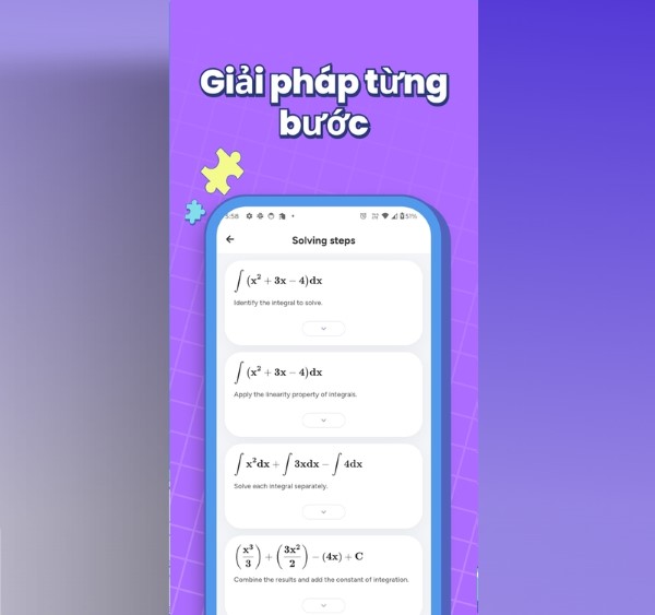 MathPro cung cấp hướng dẫn chi tiết từng bước giải