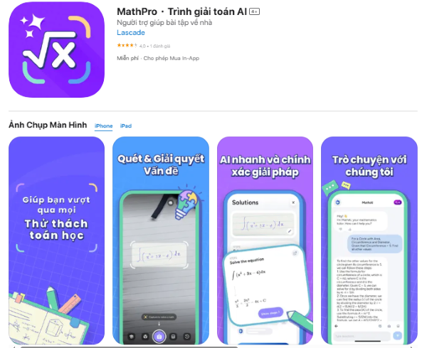 Nhập từ khóa “MathPro - Trình giải toán AI”