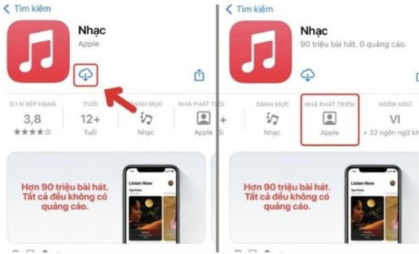 Chọn ứng dụng, rồi nhấn tải lại