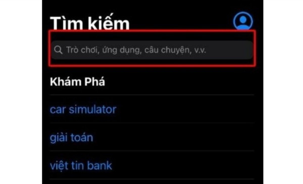 Nhập tên của ứng dụng muốn cài lại