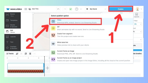 Nhấn “Publish” 
