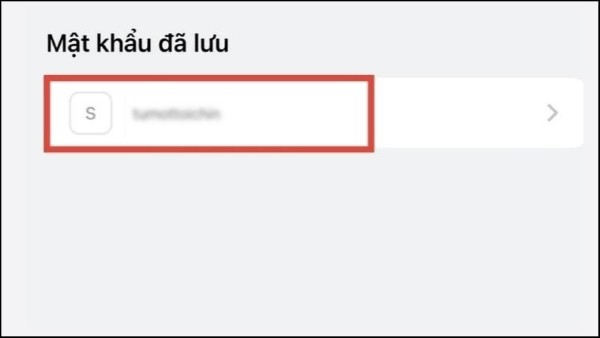 Chọn tài khoản muốn xem mật khẩu