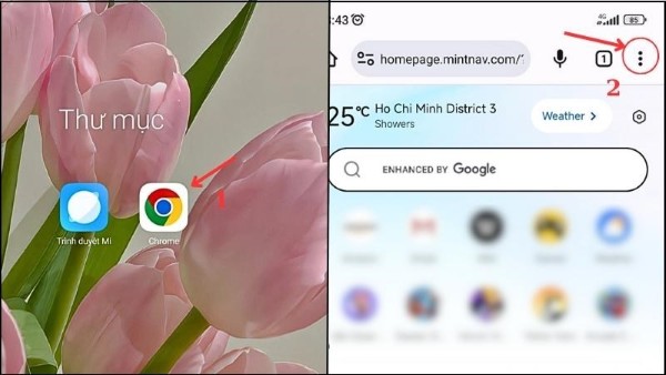 Nhấn biểu tượng ba chấm, chọn Cài đặt