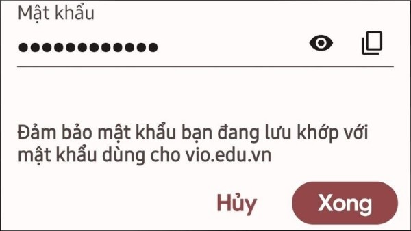 Chỉnh sửa mật khẩu mong muốn 