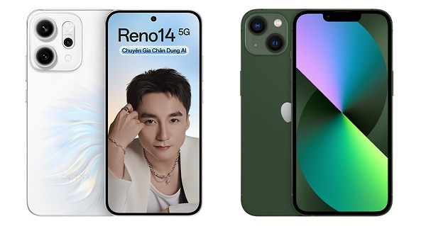 So sánh OPPO Reno14 5G và iPhone 13
