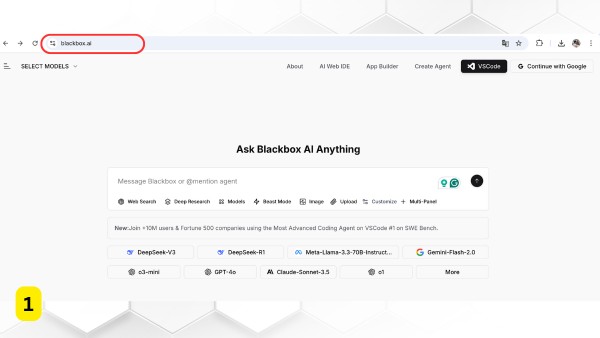 Truy cập trang https://www.blackbox.ai
