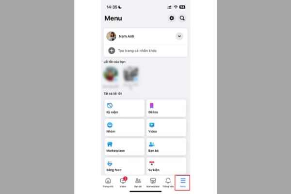 Nhấn biểu tượng Menu (ba gạch) 