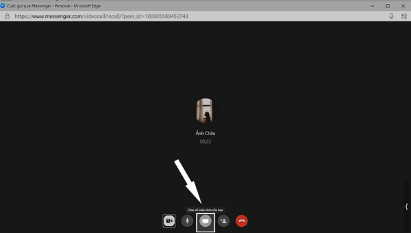 Nhấn vào biểu tượng có hình màn hình
