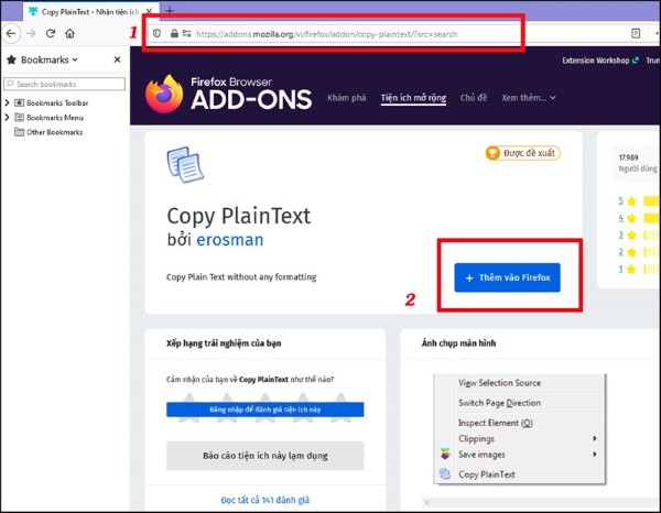 Nhấn Add to Firefox 