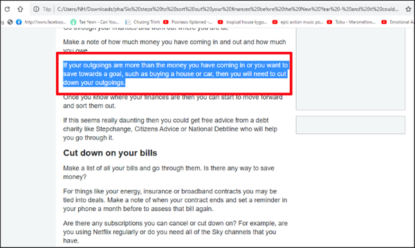 Bôi đen và sao chép nội dung
