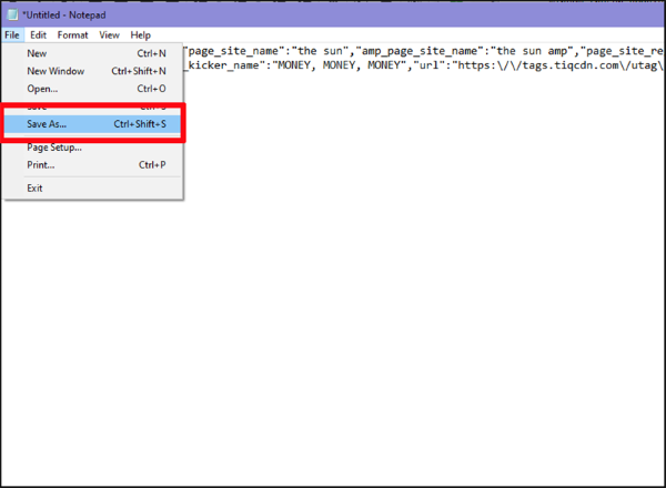 Chọn File > Save As 