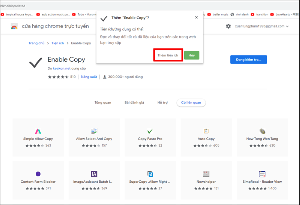 Chọn Thêm tiện ích