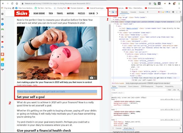 Chọn biểu tượng mũi tên tại góc trái