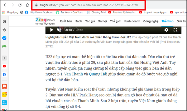 Truy cập vào trang web