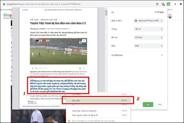 Bôi đen để chọn và copy nội dung