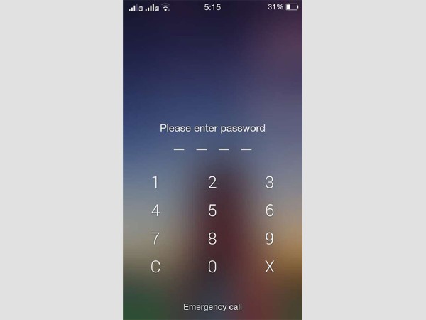 Nhập mật khẩu 4 số cho điện thoại