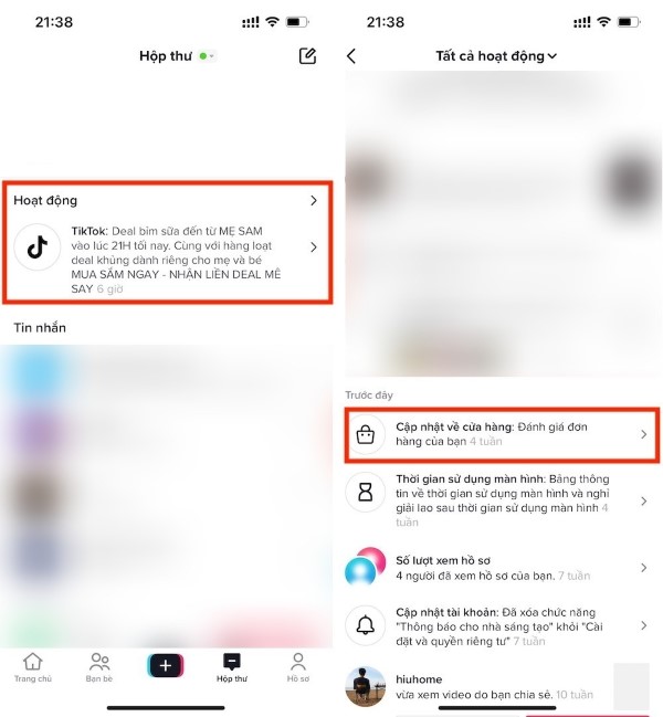 Kiểm tra thư có tiêu đề Cập nhật về cửa hàng: Đơn hàng đã đặt