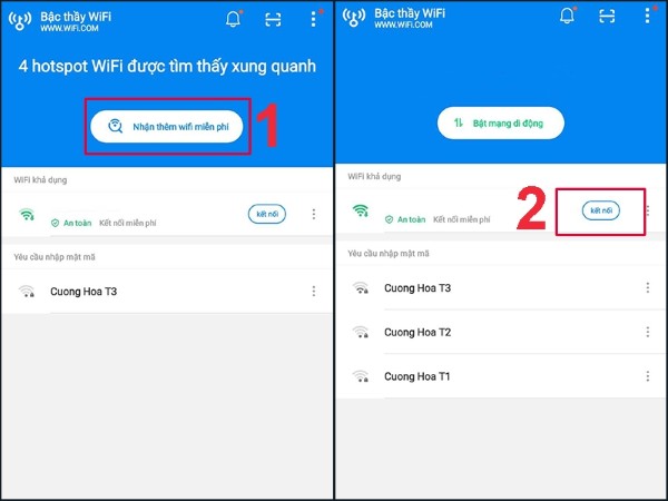 Chọn Nhận thêm Wifi miễn phí