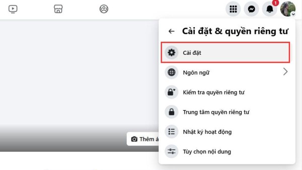 Chọn Cài đặt